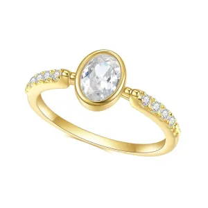 1.12 Ct Oval Cut Diamond Bezel Setting Engagement Ring