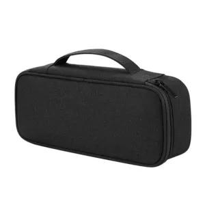 (25x12x6.5cm) Universal fabric bag travel organizer for smartphones / charging cable with zipper (size L) - Black