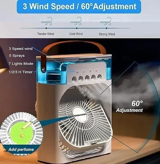 3-in-1 Humidifier Cooling Fan with Ice