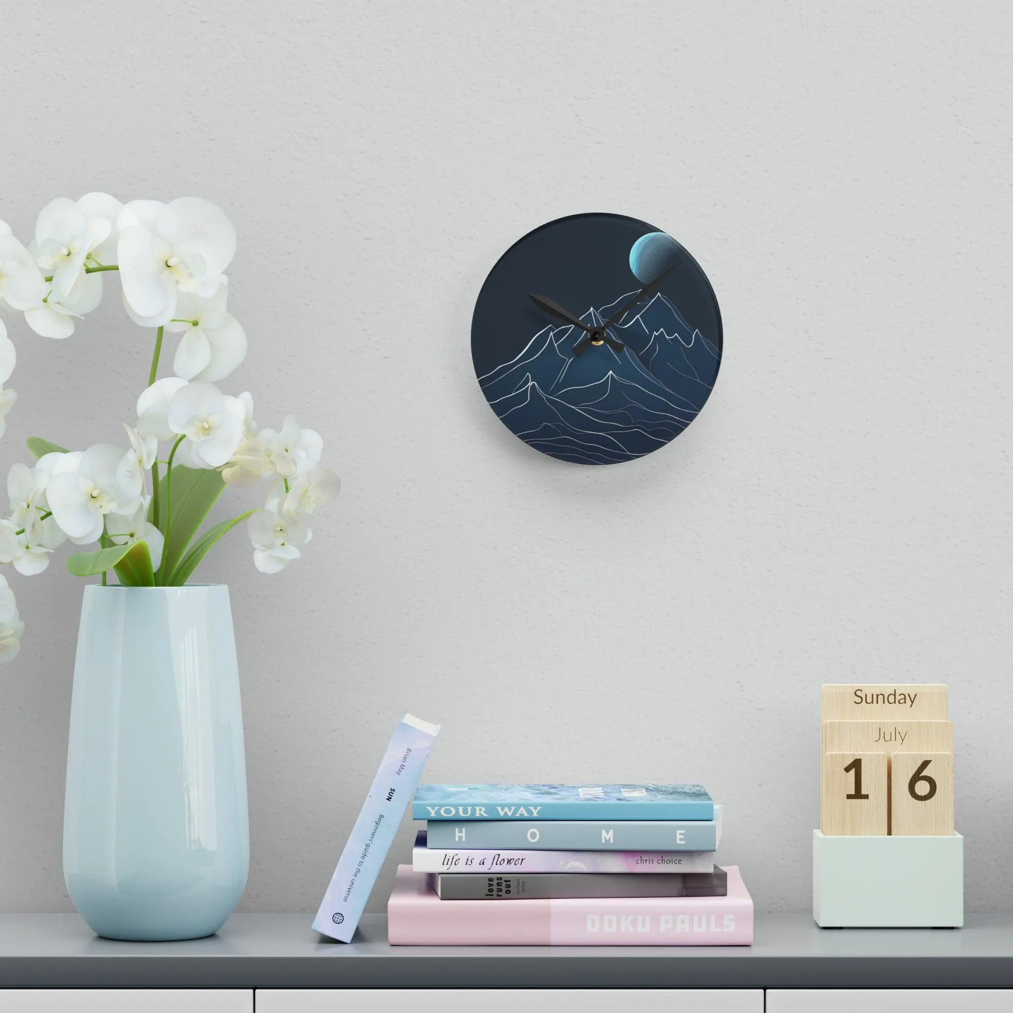 Artistic Mountain Elegance Clock with Premium Craftsmanship and Vivid Imagery