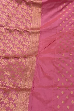 Beautiful Pink Banarasi Silk Suit - Handloom Perfection
