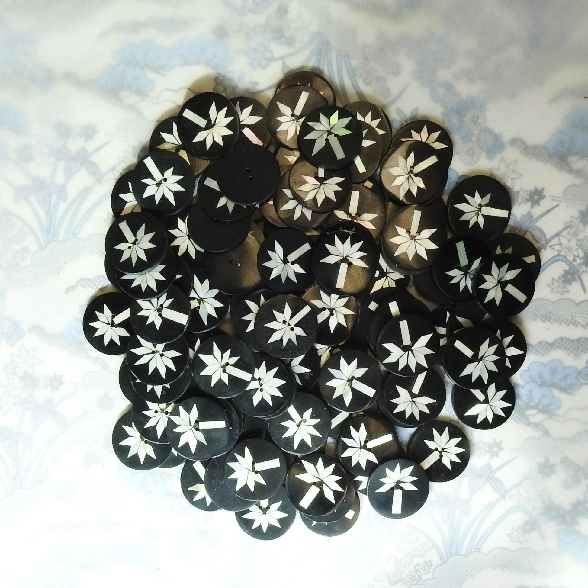 Black shell buttons