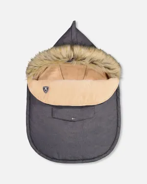 Bunting Bag Dark Grey With Textured Print