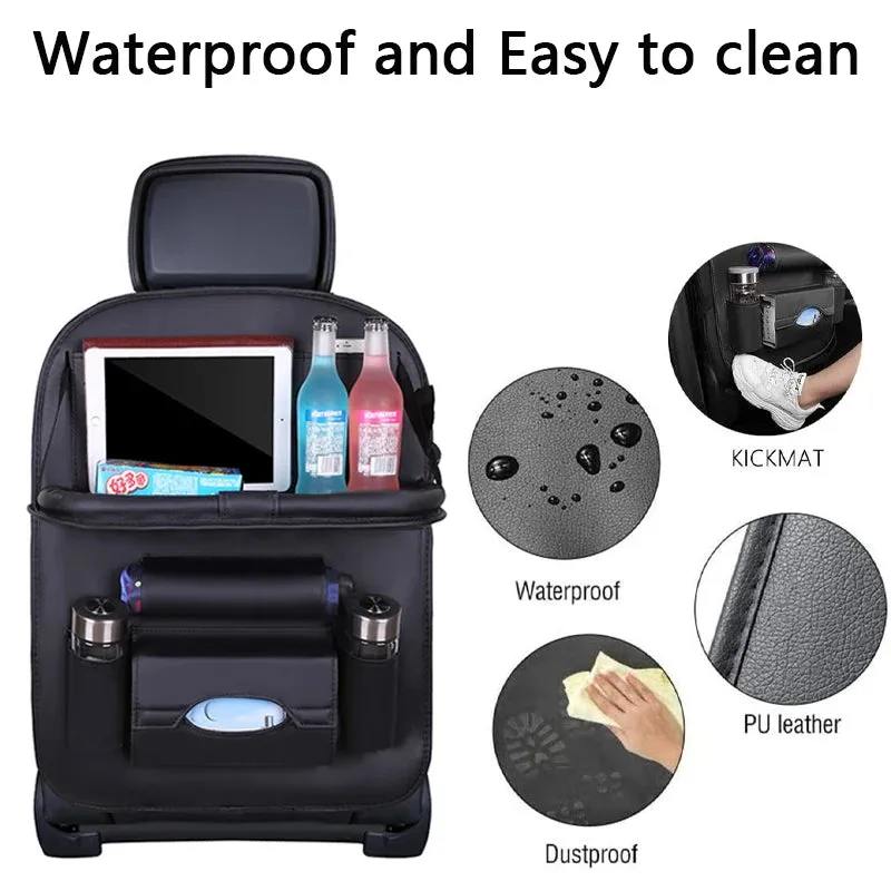 Car Storage Organizer Foldable Table Tray Travel Storage Bag Auto Accessories