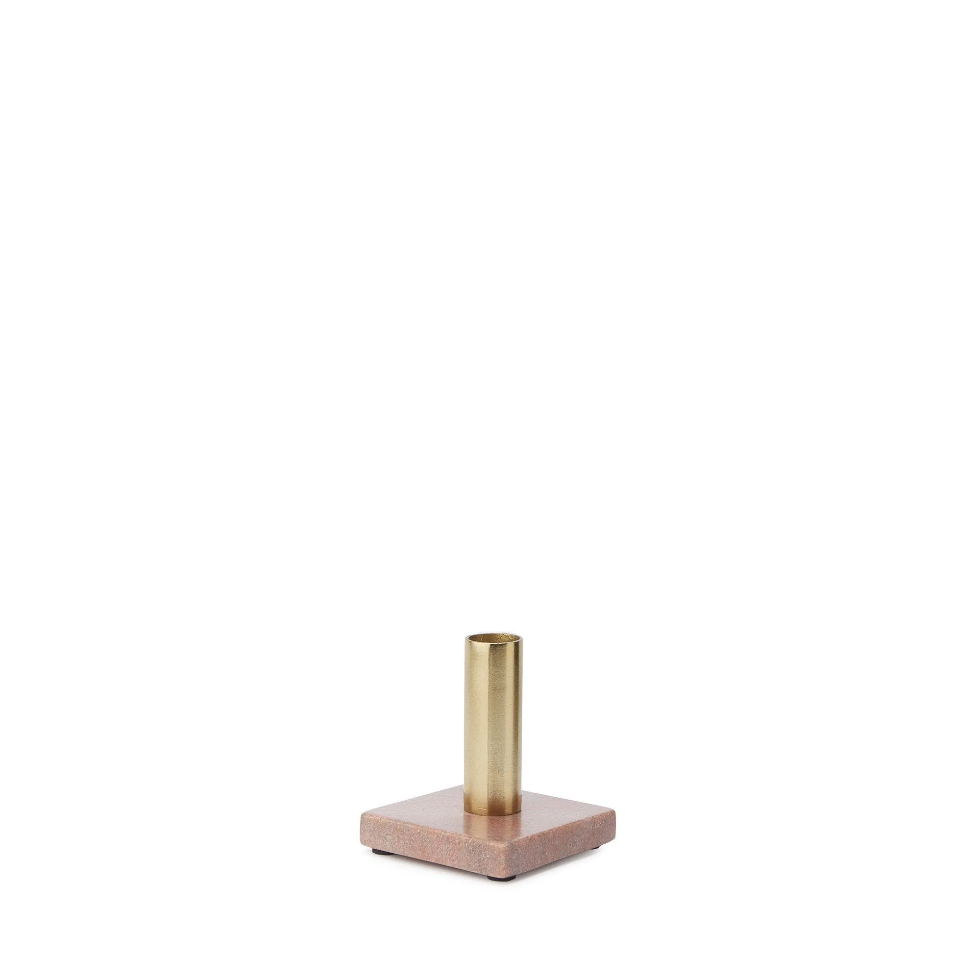Chambal Candle Holder [Light pink/Brass]