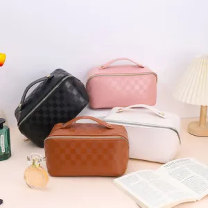 Checkered Perfect Cosmetic Bag