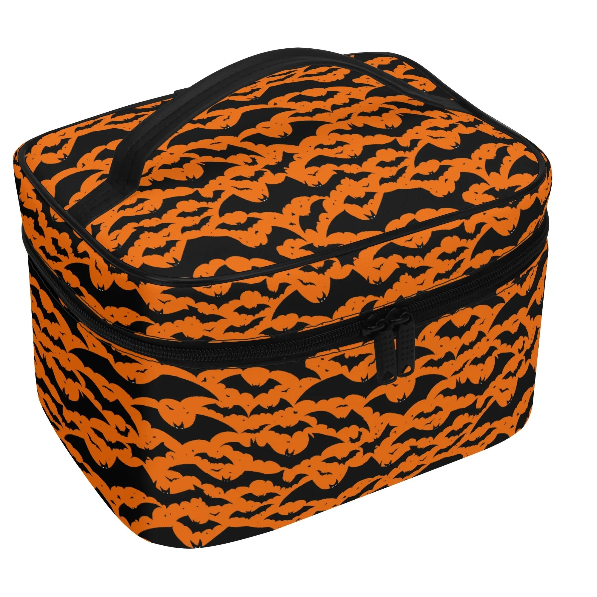 Halloween Bats Leather Cosmetic Bag