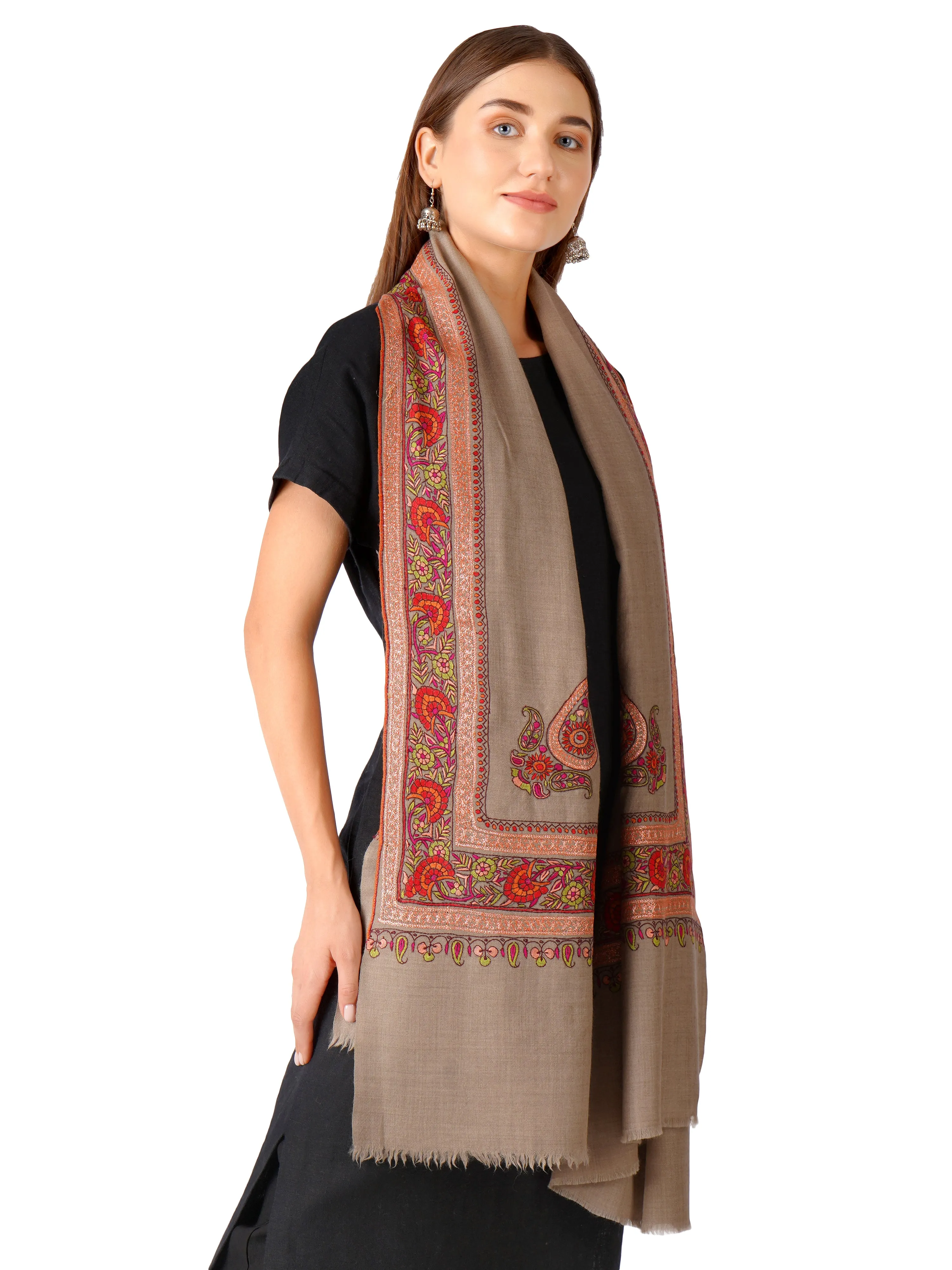 Handwoven Pashmina Shawl – Artisanal Craftsmanship - Natural Toosh