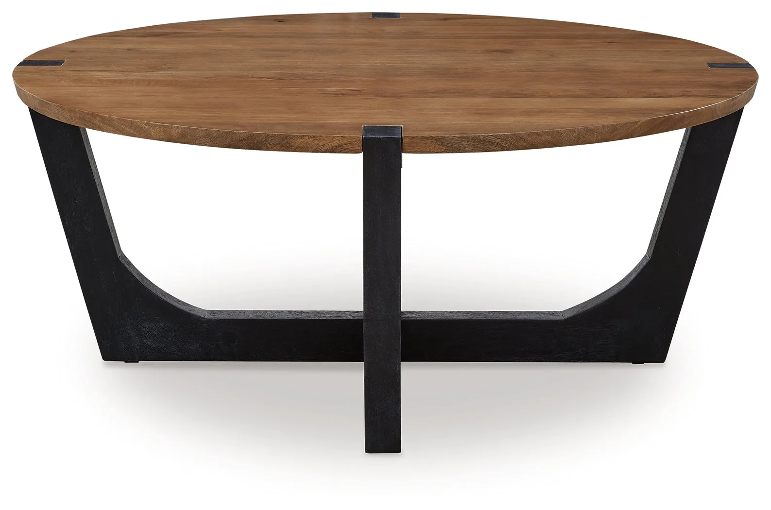 Hanneforth Coffee Table with 2 End Tables in Brown/Black