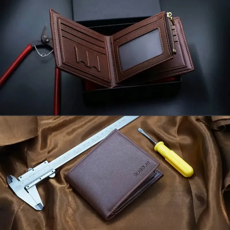 Men's Wallet Zipper with High-Quality Leather & Secure Zippered Closure