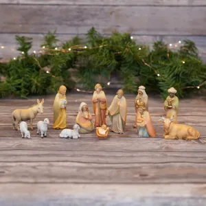 Nativity- 14 Piece 8 cm Colored Nativity