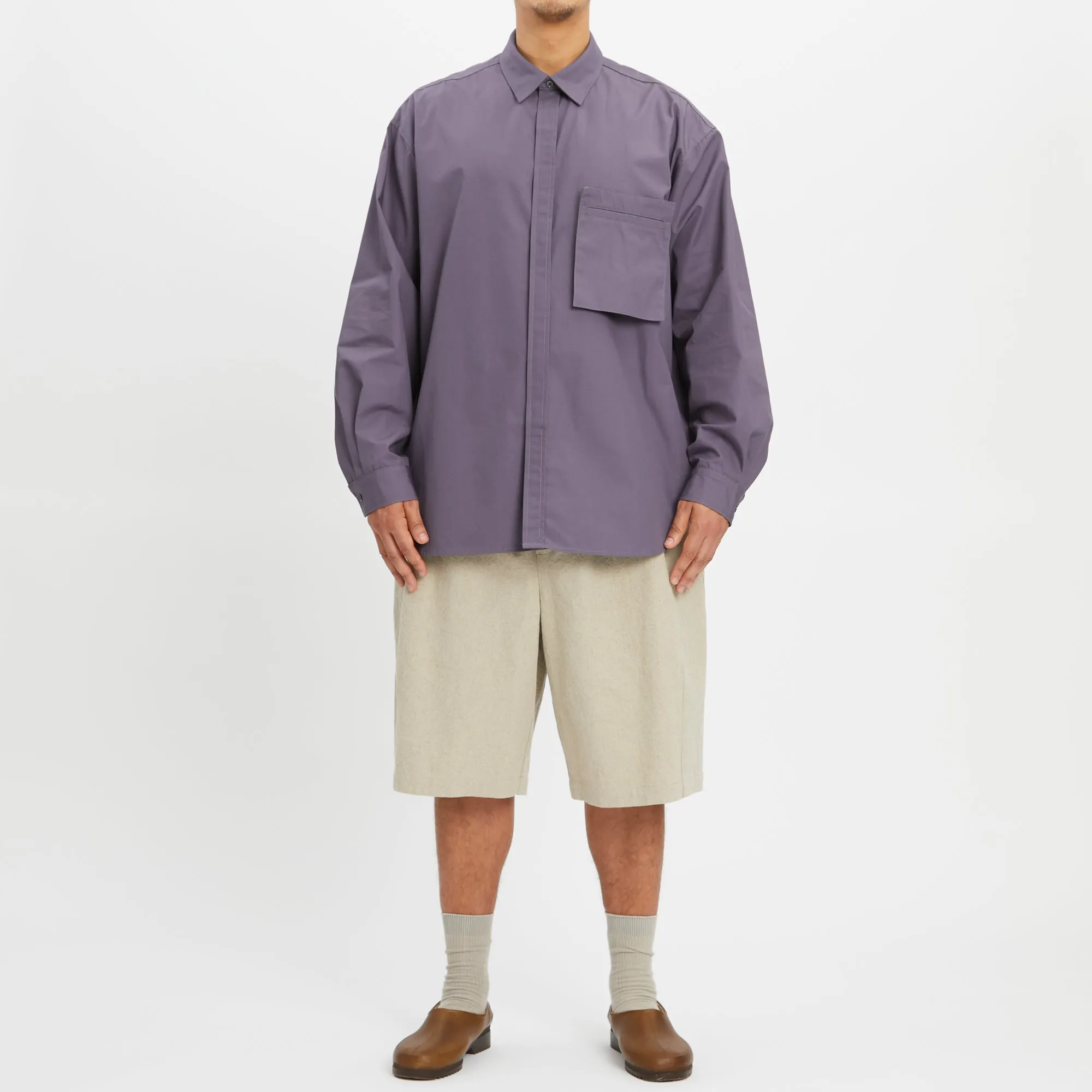Overturn Shirt - Aubergine Cotton