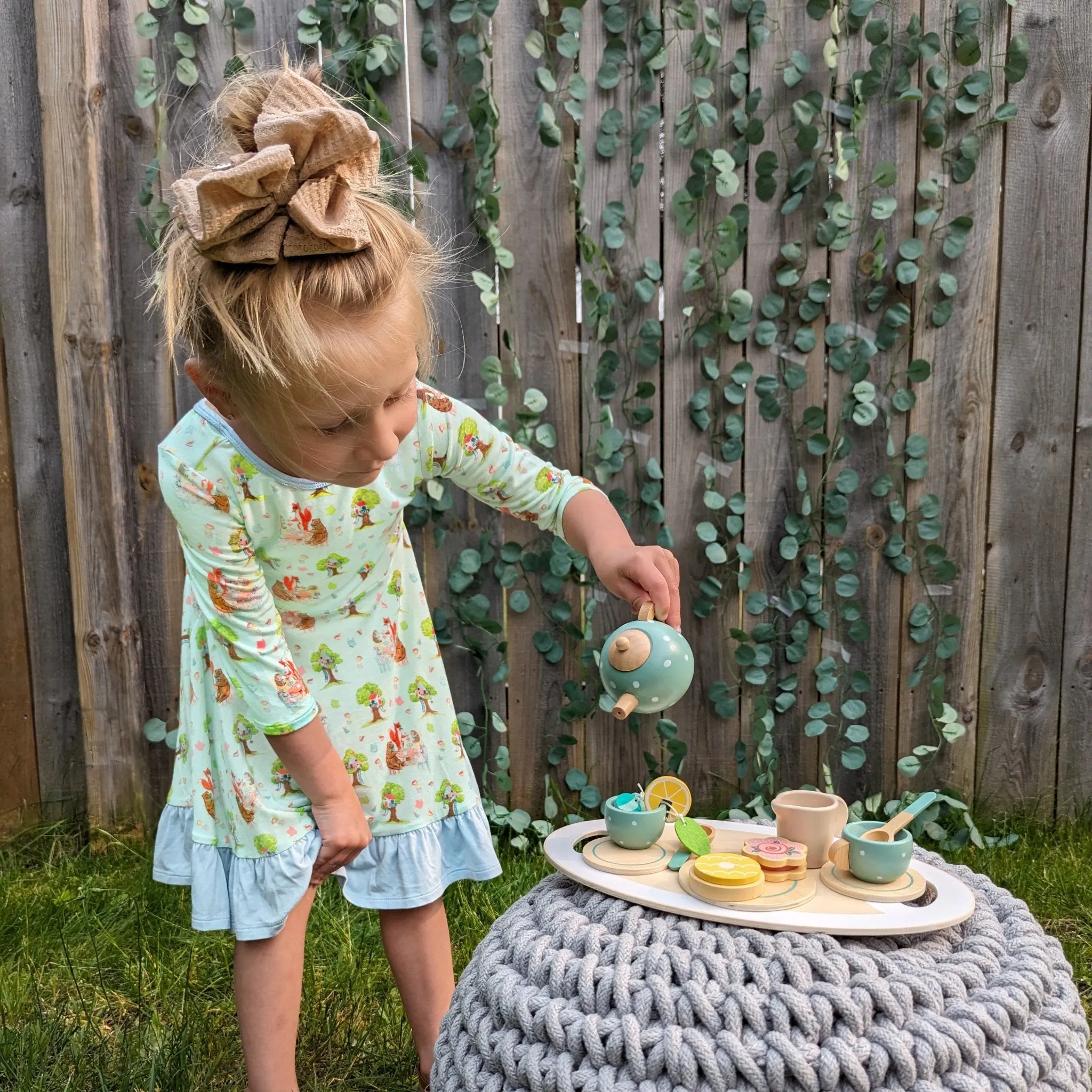Tree House Party Ruffle Hi-Lo Twirling Dress (2T-6Y)