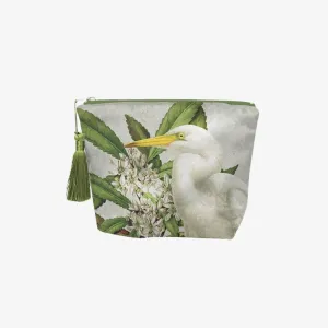 Velvet Cosmetic Bag - Birds & Botanicals - Heron