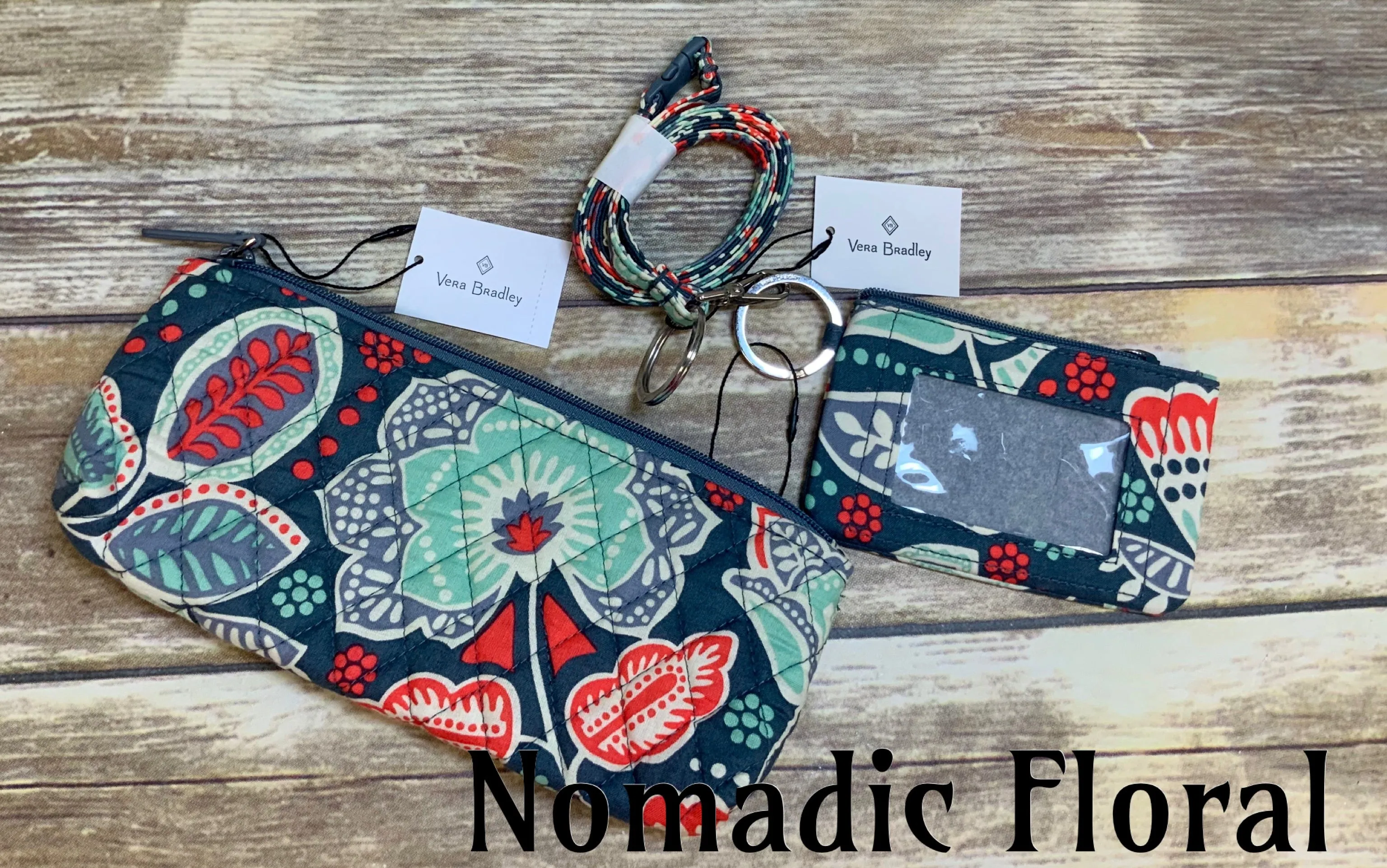Vera Bradley 3 Pc sets (Lanyard, Zip ID Holder, Accessory Bag)